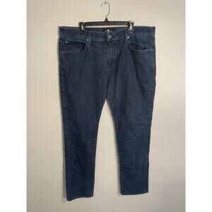 7 For All Mankind The Straight Luxe Performance Jeans Mens Size 40x33 Dark Wash